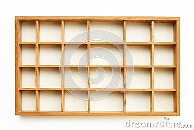 Small wooden shelves Stock Photo