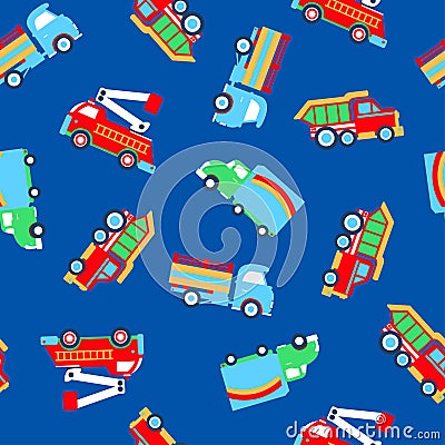 Small work trucks. Vector Illustration