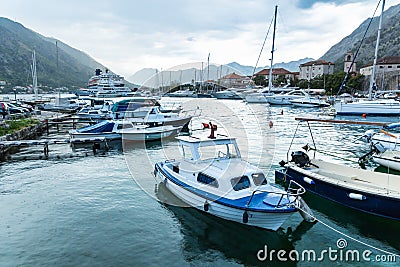 Small yachts in bay Stock Photo