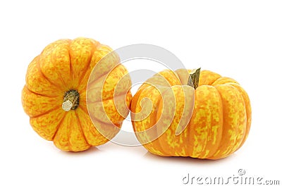 Small yellow and orange pumpkins Stock Photo