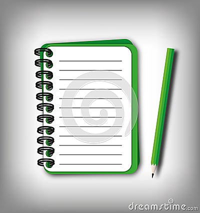 Smaller green notebook Stock Photo