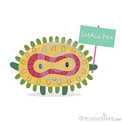 Smallpox Disease Cell Vector Cartoon Vector Illustration