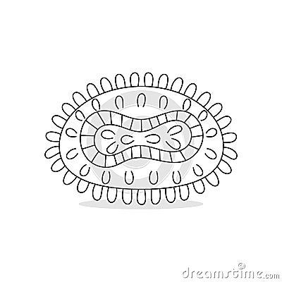 Smallpox Disease Microorganisms Vector Colorless Vector Illustration