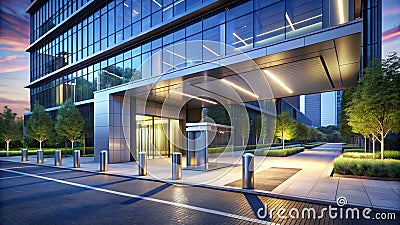 Smart Access Control System for Modern Building Entrances Automated Vehicle Barrier Solution Stock Photo