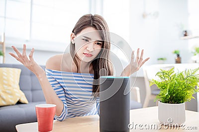 Smart AI speaker Error Stock Photo