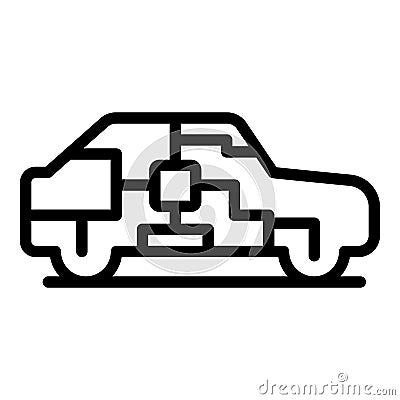 Smart auto icon, outline style Vector Illustration