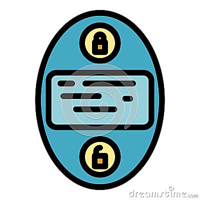 Smart auto key icon color outline vector Vector Illustration