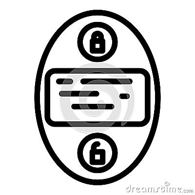 Smart auto key icon, outline style Vector Illustration