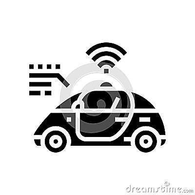 smart auto self vehicle glyph icon vector illustration Vector Illustration