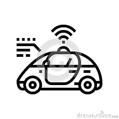 smart auto self vehicle line icon vector illustration Vector Illustration