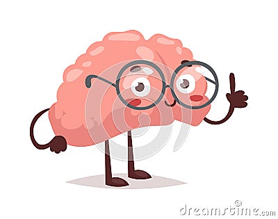 Smart brain character vector illustration. Vector Illustration