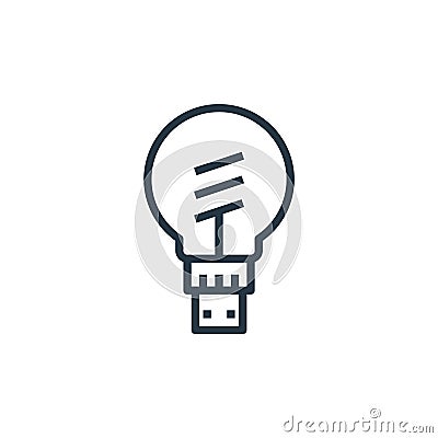 smart bulb icon vector from smarthome concept. Thin line illustration of smart bulb editable stroke. smart bulb linear sign for Vector Illustration