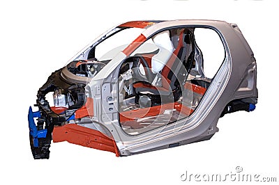 Smart Car Chassis Body Frame Detail Isolated Stock Photo