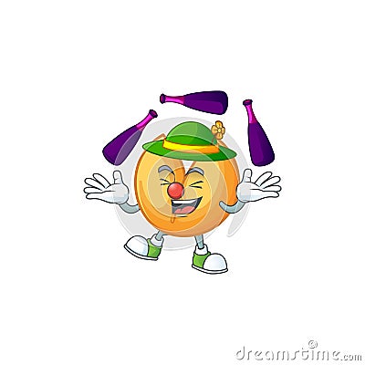 Smart chinese fortune cookie cartoon character design playing Juggling Vector Illustration