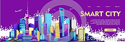Smart city banner Vector Illustration
