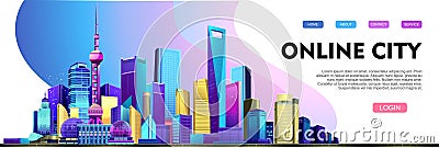 Smart city banner Vector Illustration