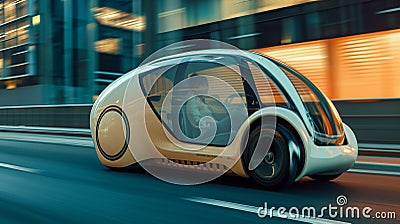 Smart city commute: autonomous car chauffeurs passenger, high technology Stock Photo