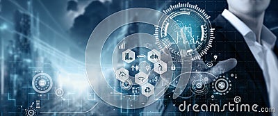 Smart city concept. Using data analytics and utilizing digital infrastructure Stock Photo