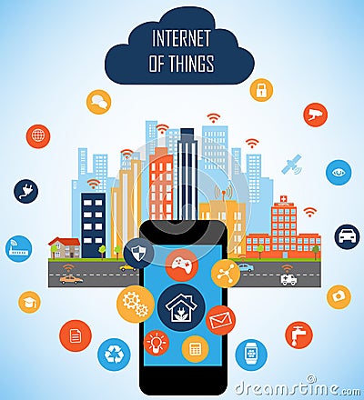 Smart City and Internet of things concept Vector Illustration