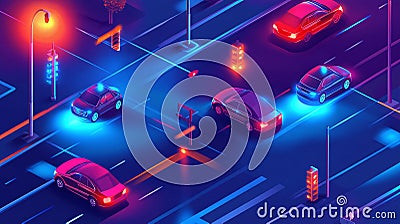 smart city management system leveraging computer vision and analytics to optimize traffic light timing and manage congestion Stock Photo