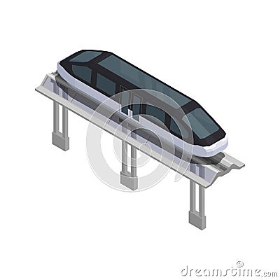 Smart City Monorail Composition Vector Illustration