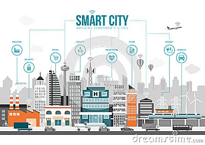 Smart city Vector Illustration
