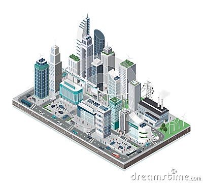 Smart city and technology Vector Illustration