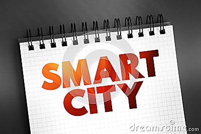 Smart city - technologically modern urban area that uses different types of electronic methods and sensors to collect specific Stock Photo