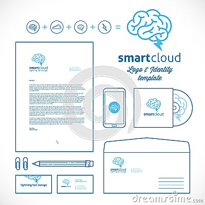 Smart Cloud Logo and Identity Template Vector Illustration