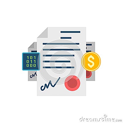 Smart Contract Concept Related Vector Icon Vector Illustration