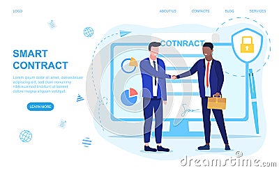 Smart contract concept Vector Illustration