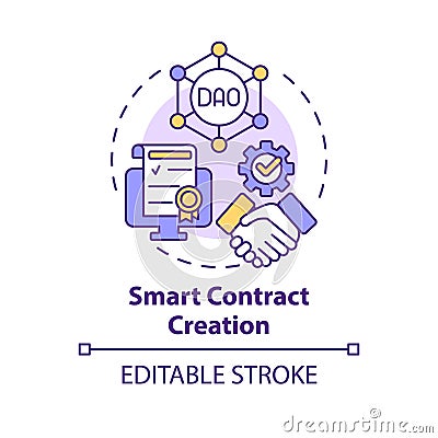 Smart contract creation concept icon Vector Illustration