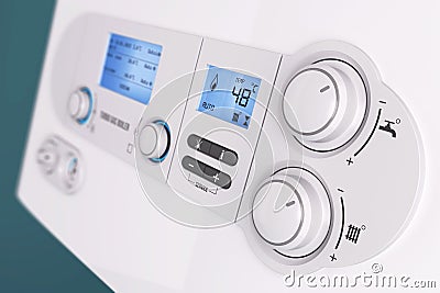 Smart control panel household gas boiler Stock Photo