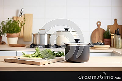 a smart cookware in a modern kitchen Stock Photo