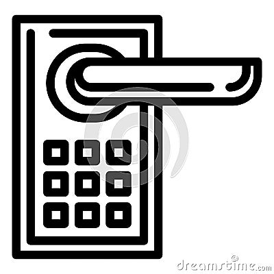 Smart door lock icon, outline style Vector Illustration