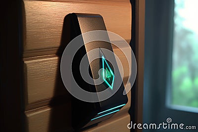 smart doorbell with voice command symbol Stock Photo