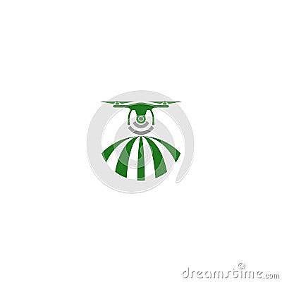 Smart drone farm icon isolated on white background Vector Illustration
