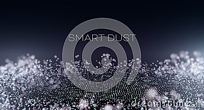 Smart dust abstract vector background. Particles with aberration and bokeh. Hitech technology wallpaper Stock Photo