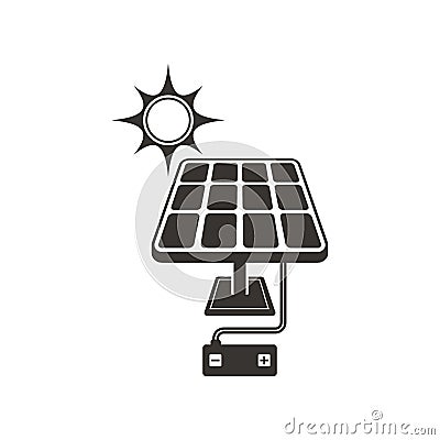 Smart energy,solar panel energy Cartoon Illustration