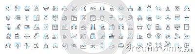 Smart Energy vector line icons set. Smart, Energy, Technologies, Metering, Saving, Automation, Efficiency illustration Vector Illustration