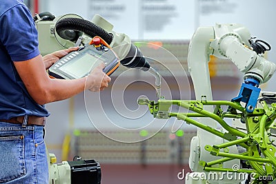 Smart factory on industry 4.0 technology Stock Photo