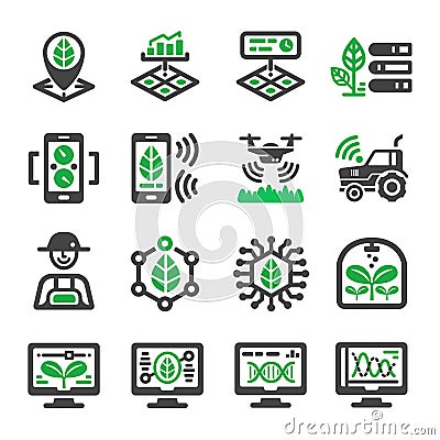 Smart farm icon set Vector Illustration