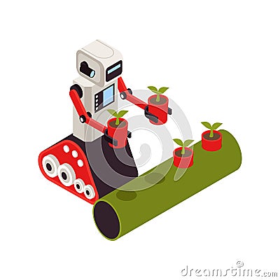 Smart Farm Icon Cartoon Illustration