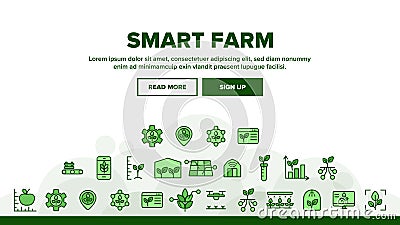 Collection Smart Farm Elements Icons Set Vector Vector Illustration