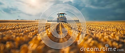 Smart Farming: AI-Enhanced Harvesting for Abundant Yields. Concept Agricultural Technology, Stock Photo