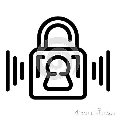 Smart futuristic lock system icon outline vector. Virtual assistant home center Vector Illustration