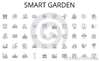 Smart garden line icons collection. Categorization, Arrangement, Clutter, Sorting, Systematize, Organization Vector Illustration