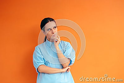 Smart Girl Thinking and Making Strategies Stock Photo