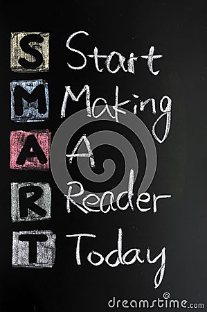 Smart goal concept acronym Stock Photo