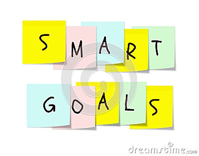 Smart Goals on colorful sticky notes Stock Photo